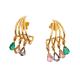 BRINCO EAR ZIRC COLOR FOLHEADO A OURO 18K - 2,6CM