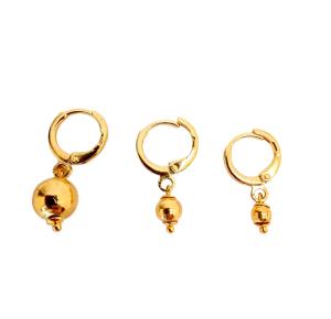 BRINCO TRIO ARG BOLINHAS FOLHEADO A OURO 18K -  2 CM 