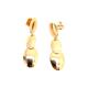 BRINCO LONGO FORM FOLHEADO A OURO 18K - 4,5CM