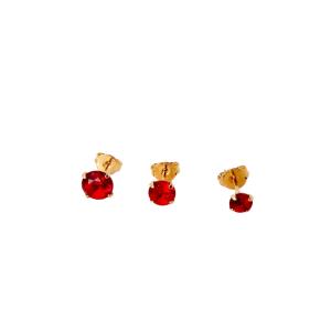 BRINCO TRIO REDONDO RED FOLHEADO A OURO 18K