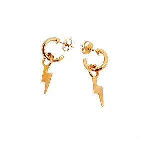 ARGOLA COM PINGENTE RELAMPAGO FOLHEADO A OURO 18K - 3,6CM