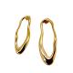 BRINCO OVAL FORM FOLHEADO A OURO 18K - 5,8CM