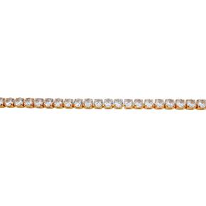 PULSEIRA ZIRC GROSSA  FOLHEADA A OURO 18K - 19 CM