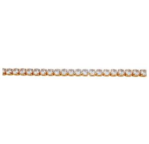 PULSEIRA ZIRC GROSSA  FOLHEADA A OURO 18K - 19 CM