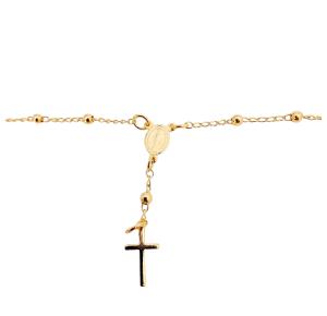 PULSEIRA DEUS E CRUZ PEND FOLHEADO A OURO 18K - 17CM