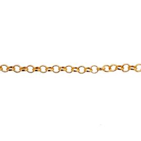 PULSEIRA ELOS PORTUGUES FOLHEDO A OURO 18K - 21,5CM