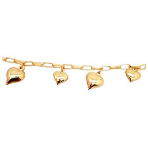 PULSEIRA CATIER GROSSA CORA FOLHEADO A OURO 18K - 20,2CM