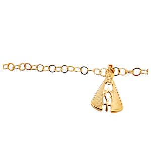 PULSEIRA SANTA APARECIDA FOLHEADA A OURO 18K - 21CM