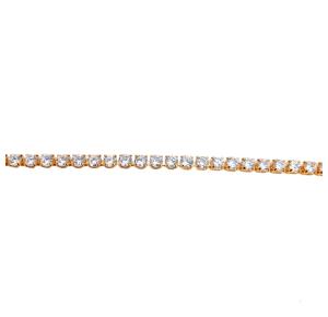 PULSEIRA ZIRC FINA  FOLHEADA A OURO 18K - 21,5CM