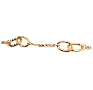 PULSEIRA ELOS OVAIS 2X FOLHEADO A OURO 18K - 20,5CM