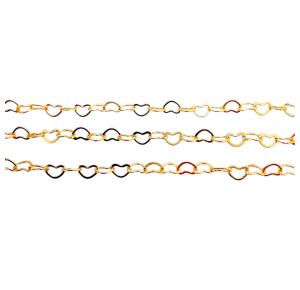 PULSEIRA TRIPLA CORA FOLHEADA A OURO 18K - 21CM