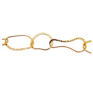 PULSEIRA FORMATOS FOLHEADO A OURO 18K - 21CM