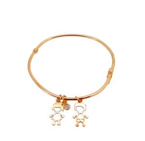 BRACELETE PINGENTE MENINO(A) FOLHEADO A OURO 18K - 6,4CM