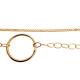 PULSEIRA DUPLA CIRCOULO FOLHEADA A OURO 18K - 18,4CM