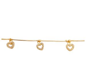 PULSEIRA VENEZIANA TRIPO CORA FOLHEADO A OURO 18K - 20,2CM