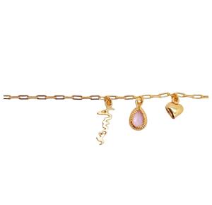 PULSEIRA CATIER ZIRC FOLHEADA A OURO 18K - 20,5CM