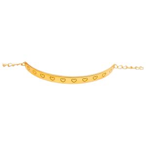 PULSEIRA PLACA CORA FOLHEADA A OURO 18K- 18CM