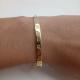 PULSEIRA PLACA CORA FOLHEADA A OURO 18K- 18CM