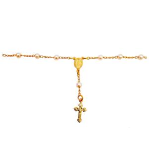 PULSEIRA PÉROLA DEUS FOLHEADA A OURO 18K - 22CM