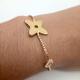 PULSEIRA FLOR FOLHEADA A OURO 18K- 10CM