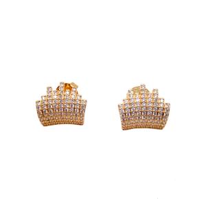 BRINCO EARK MEDIO FOLHEADO A OURO 18K - 1,4CM