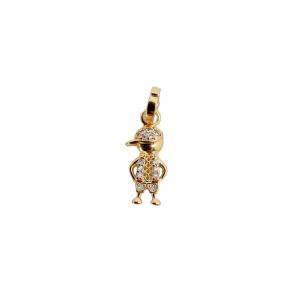 PINGENTE MENINO ZIRC FOLHEADO A OURO 18K - 2CM