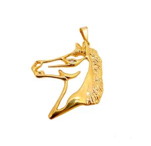 PINGENTE CAVALO FOLHEADO A OURO 18K - 4,8CM