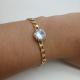 PULSEIRA ELOS OVAIS PONT FOLHEADO A OURO 18K - 20CM