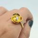 ANEL FLOR FOLHEADO A OURO 18K 