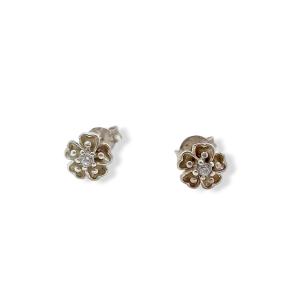 BRINCO FLOR PRATA 925 - 4MM