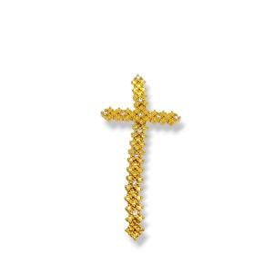 PINGENTE CRUZ FOLHEADA A OURO 18K -  5,5CM