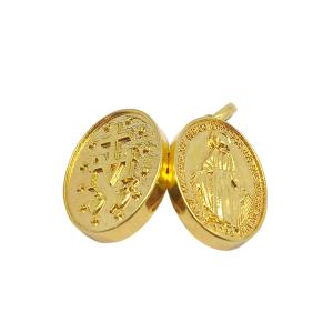 PINGENTE MED JESUS FOLHEADO A OURO 18K -2,2CM