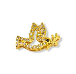 PINGENTE PASSARO FOLHEADO A OURO 18K - 2,2CM