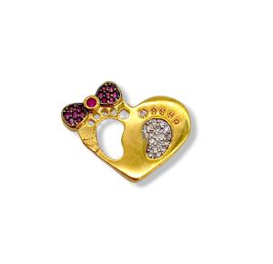 PINGENTE CORA MENINA FOLHEADO A OURO 18K - 1,4CM