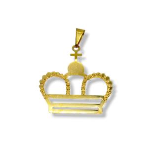 PINGENTE COROA FOLHEADO A OURO 18K - 2,6CM