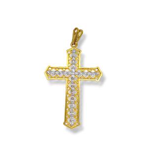 PINGENTE CRUZ CRAV FOLHEADO A OURO 18K -3,4CM