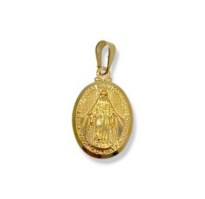 PINGENTE JESUS OVAL FOLHEADO A OURO 18K-2CM