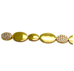 PULSEIRA OVAIS FOLHEADA A OURO 18K - 17,2CM