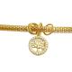 PULSEIRA ARVORE DA VIDA FOLHEADA A OURO 18K - 19CM