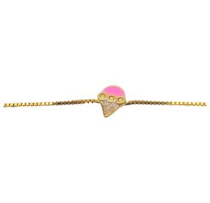 PULSEIRA SORVETE FOLHEADA A OURO 18K - 16CM