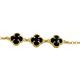 PULSEIRA TREVO FOLLHEADA A OURO 18K -  19CM