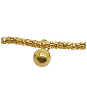 PULSEIRA PING BOLA FOLHEADO A OURO 18K - 20CM