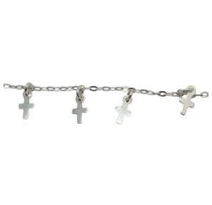 PULSEIRA CRUZES PRATA 925 - 19,5CM