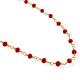 GARGANTILHA BALL RED FOLHEADO A OURO 18K -63CM