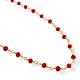 GARGANTILHA BALL RED FOLHEADO A OURO 18K -63CM