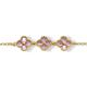 PULSEIRA TREVO PINK FOLHEADO A OURO 18K - 21CM