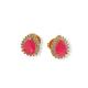 BRINCO CORA ROSA FOLHEADO A OURO 18K - 6MM