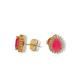 BRINCO CORA ROSA FOLHEADO A OURO 18K - 6MM