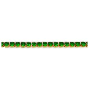 PULSIERA ZIRC GREEN FOLHEADA A OURO 18K - 19CM