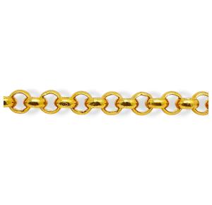 PULSEIRA ELOS PORTUGUÊS FOLHEADA A OURO 18K - 18,5CM